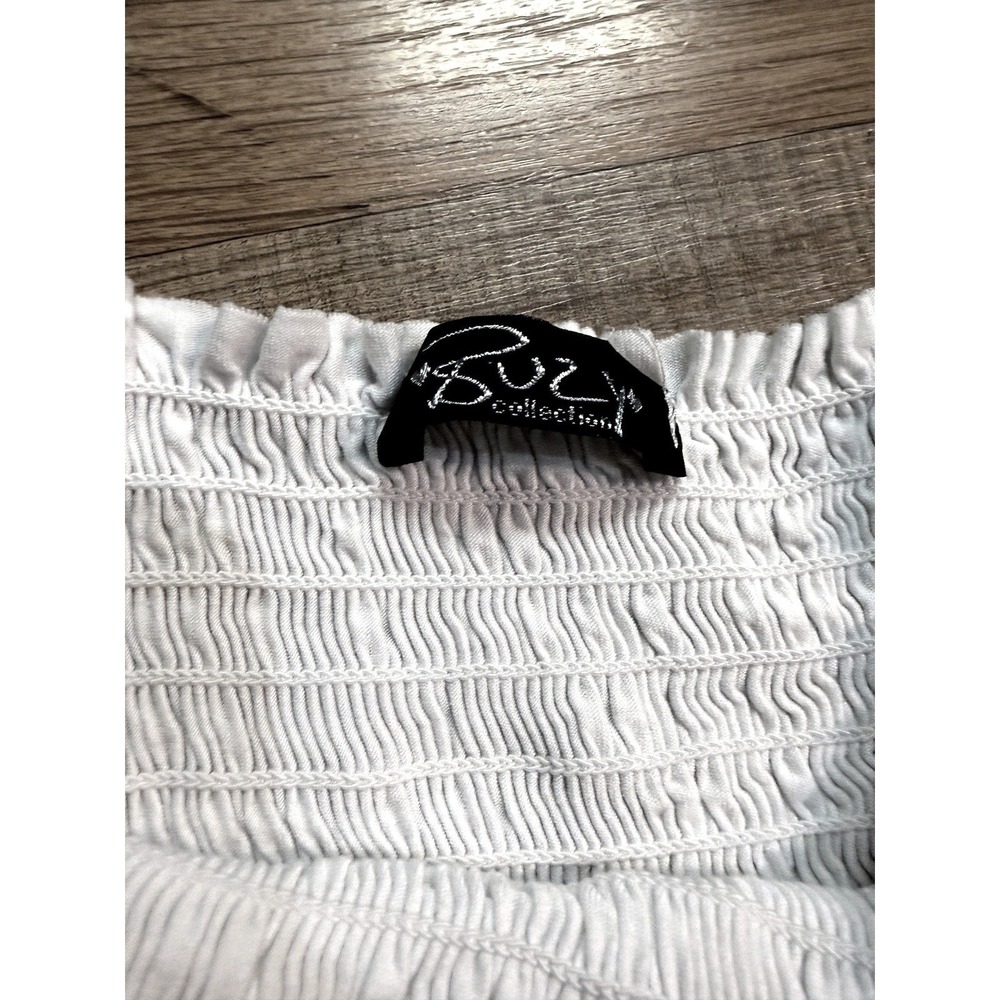 Suzy Collection Tube Dress White Smocked Strapless Coastal Boho Summer Mini Y2K - Picture 2 of 6